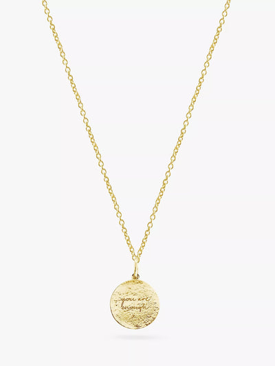 John Lewis Recognised You Are Enough Textured Popon Pendant Necklace, 16-20 Inches- Buy online at McGrocer