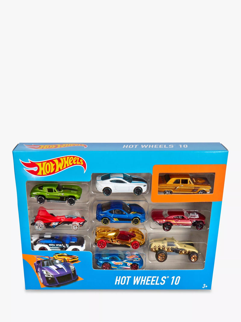 Hot Wheels Race Ready 10 car pack toy cars, UK version