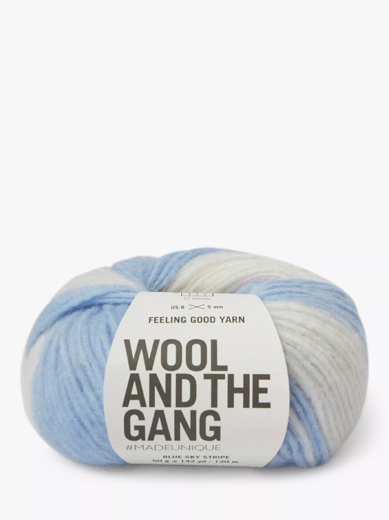 Wool And The Gang self-striping Aran yarn 50g, imported from the UK