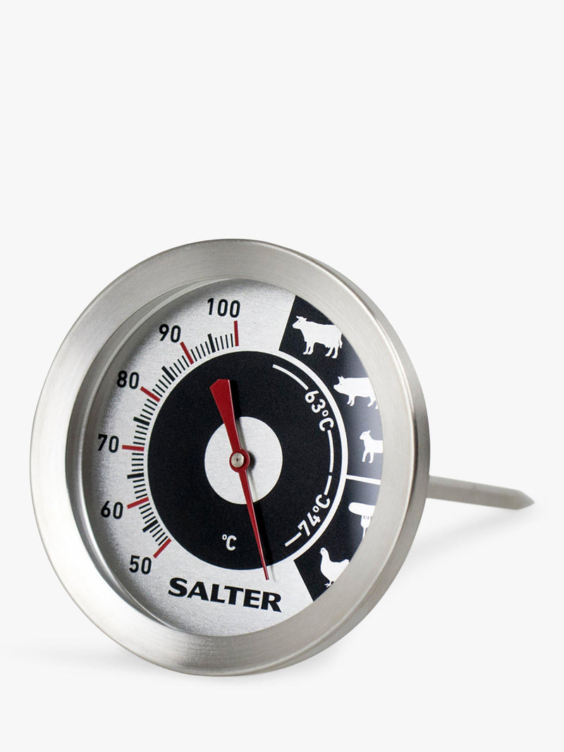 Salter analogue meat thermometer stainless steel glass lens (British brand)