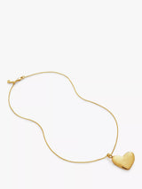 John Lewis Monica Vinader Gold Plated Sterling Silver Heart Locket Pendant Necklace, 43cm- Buy online at McGrocer