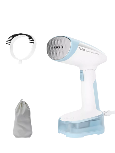 John Lewis Tefal Access Steam Pocket DT3041 Handheld Clothes Steamer White/Sky Blue- Buy online at McGrocer