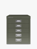 Bisley MultiDrawer 5 Drawer A4 Filing Cabinet, Olive Green