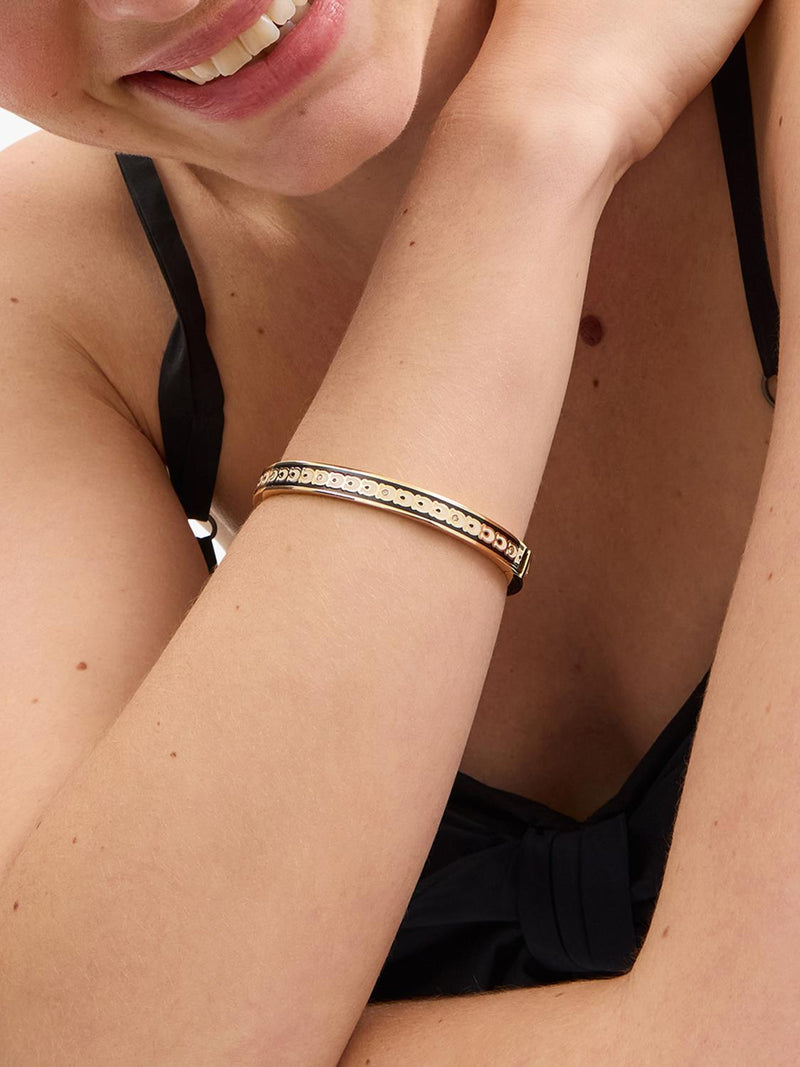 Coach bangle black gold crystal enamel 17cm, imported from the UK