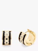 John Lewis Coach Signature C Crystal Enamel Huggie Hoop Earrings, Black- Buy online at McGrocer