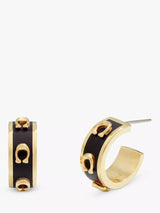 John Lewis Coach Signature C Enamel Hoop Earrings- Buy online at McGrocer