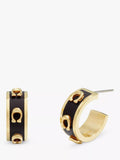 Coach enamel hoop earrings gold tone H1.5cm, imported from the UK
