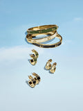 Coach enamel hoop earrings gold tone H1.5cm, imported from the UK