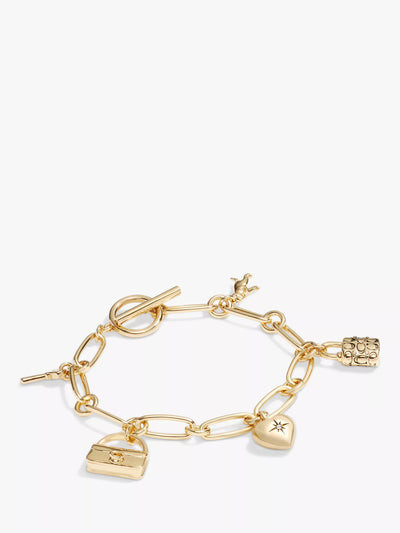 John Lewis Coach Signature Charm Link Bracelet Gold- Buy online at McGrocer