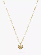 John Lewis Coach Heart Pendant Paperclip Chain Necklace in Gold- Buy online at McGrocer