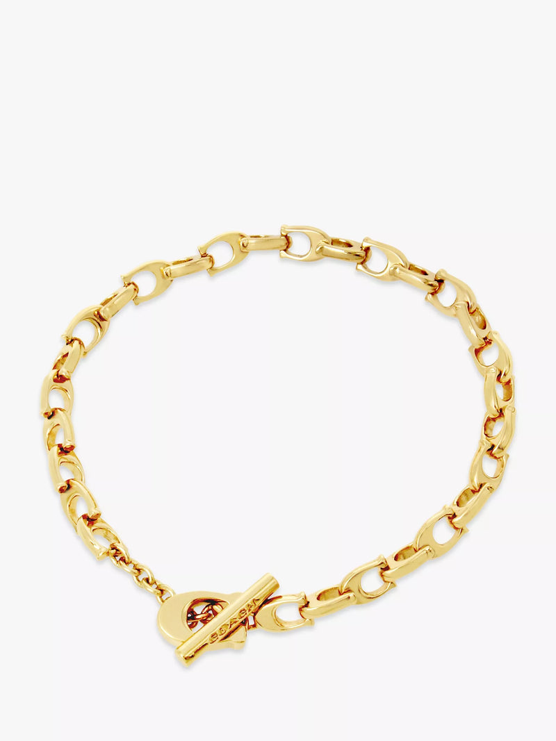 Coach gold chain bracelet with C-link design, UK version