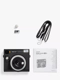 Fujifilm square instant camera with selfie mode and flash in black - British product