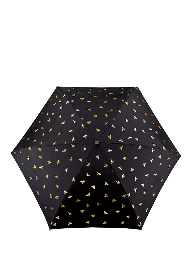 Fulton compact umbrella Golden Bees black multi, imported from the UK