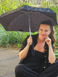 Fulton compact umbrella Golden Bees black multi, imported from the UK