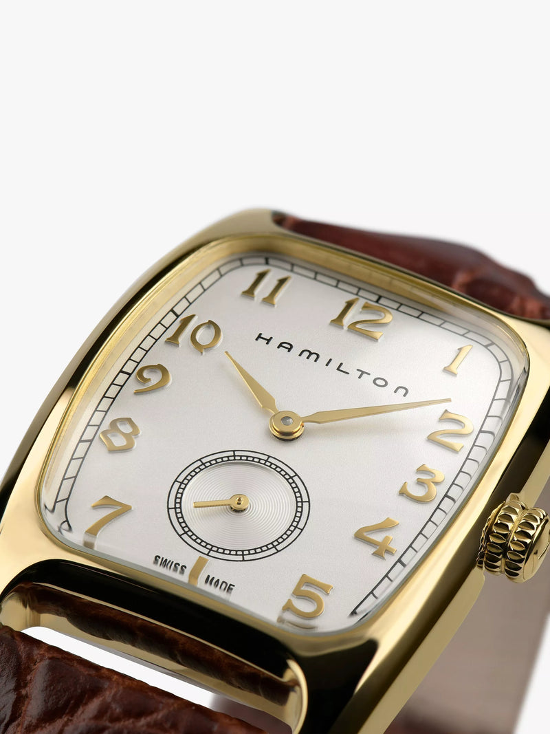 Hamilton Boulton classic watch brown leather strap 31.6mm (British brand)