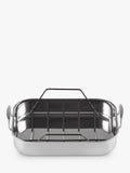 Le Creuset stainless steel roaster with non-stick rack, 35cm, UK version