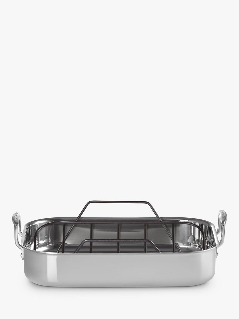 Le Creuset stainless steel roaster with non-stick rack, 35cm, UK version