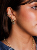LARNAUTI gold heart hoop earrings 4x1.2cm, imported from the UK