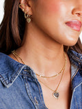 LARNAUTI gold heart hoop earrings 4x1.2cm, imported from the UK