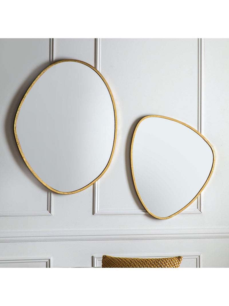 Gallery Direct wall mirror organic free-form gold 90x70cm, imported from the UK