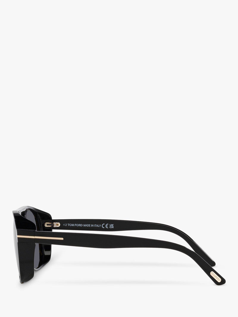 TOM FORD Rosco square sunglasses shiny black grey (British brand)