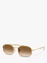 John Lewis Ray-Ban RB3719 Unisex Oval Sunglasses Arista Gold/Brown Gradient 51mm- Buy online at McGrocer