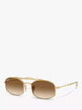 Ray-Ban oval sunglasses with gold frame and brown gradient lenses, imported from the UK