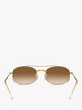 Ray-Ban oval sunglasses with gold frame and brown gradient lenses, imported from the UK