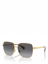 John Lewis Ralph Lauren Women's Square Sunglasses Shiny Gold- Buy online at McGrocer