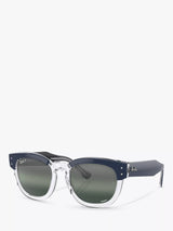John Lewis Ray-Ban Mega Hawkeye Sunglasses Blue On Transparent 53mm- Buy online at McGrocer