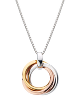John Lewis Kit Heath Bevel Trilogy Pendant Necklace, Yellow & Rose Gold/Silver- Buy online at McGrocer