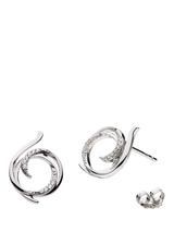 John Lewis Kit Heath Entwine Helix Wrap Pave Cubic Zirconia Stud Earrings, Silver- Buy online at McGrocer