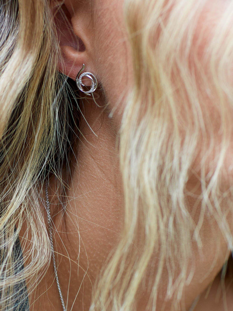 Kit Heath Helix cubic zirconia stud earrings (British brand)