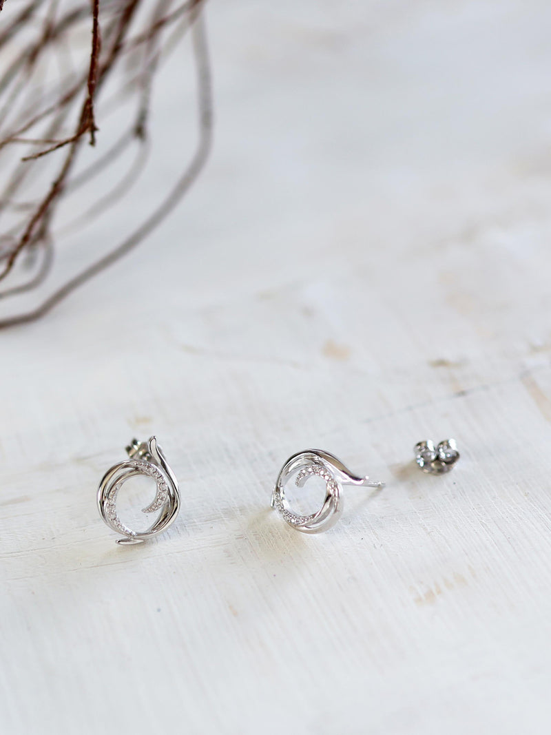 Kit Heath Helix cubic zirconia stud earrings (British brand)