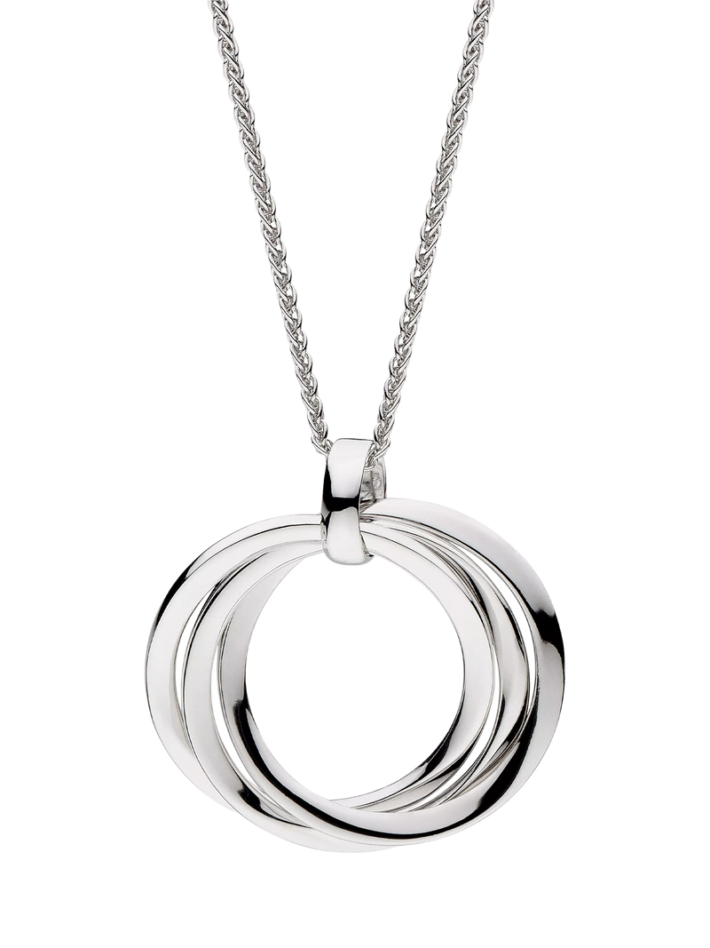 Kit Heath Bevel Trilogy silver pendant necklace 66cm, imported from the UK
