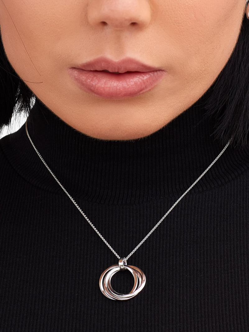 Kit Heath Bevel Trilogy silver pendant necklace 66cm, imported from the UK
