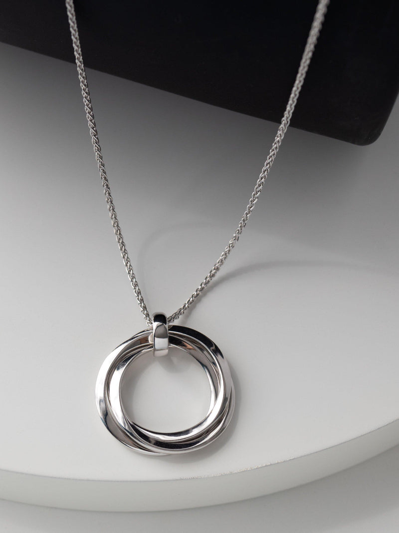 Kit Heath Bevel Trilogy silver pendant necklace 66cm, imported from the UK