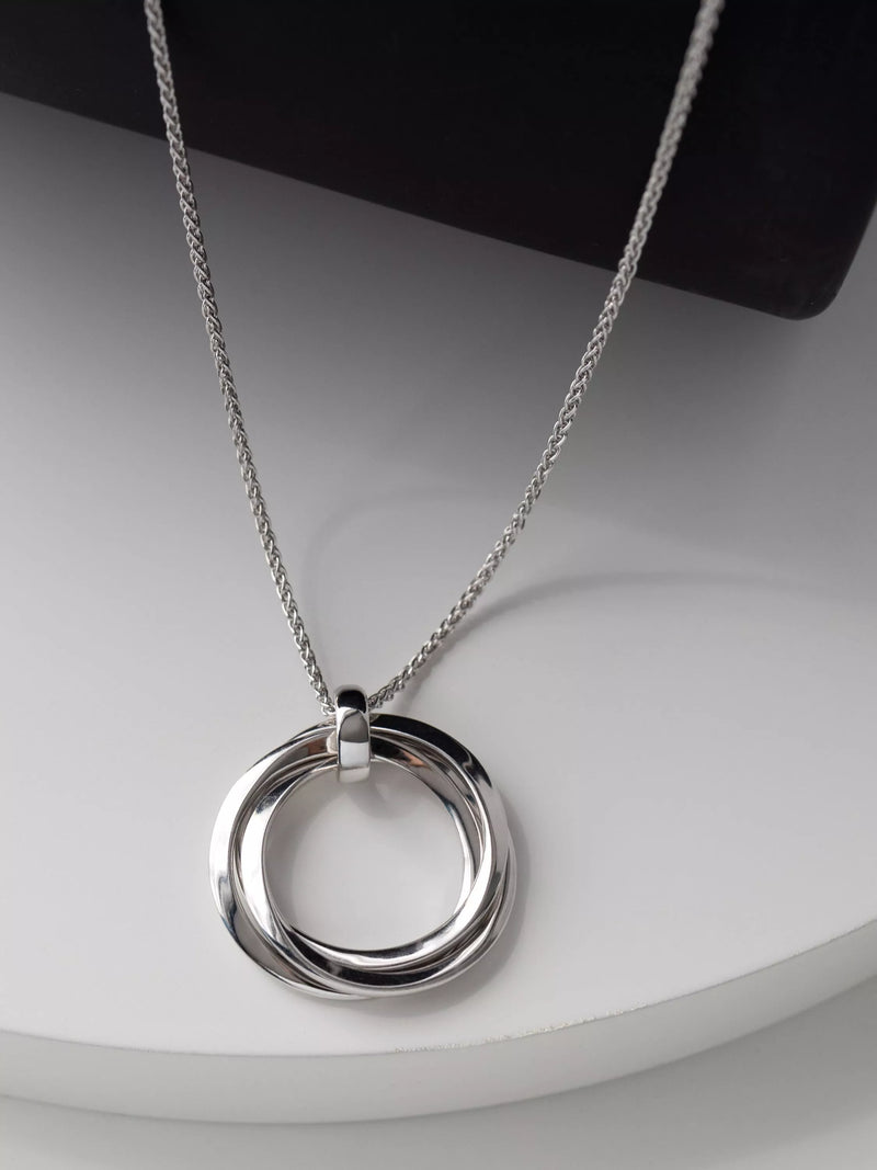 Kit Heath Bevel Trilogy silver pendant necklace 66cm, imported from the UK