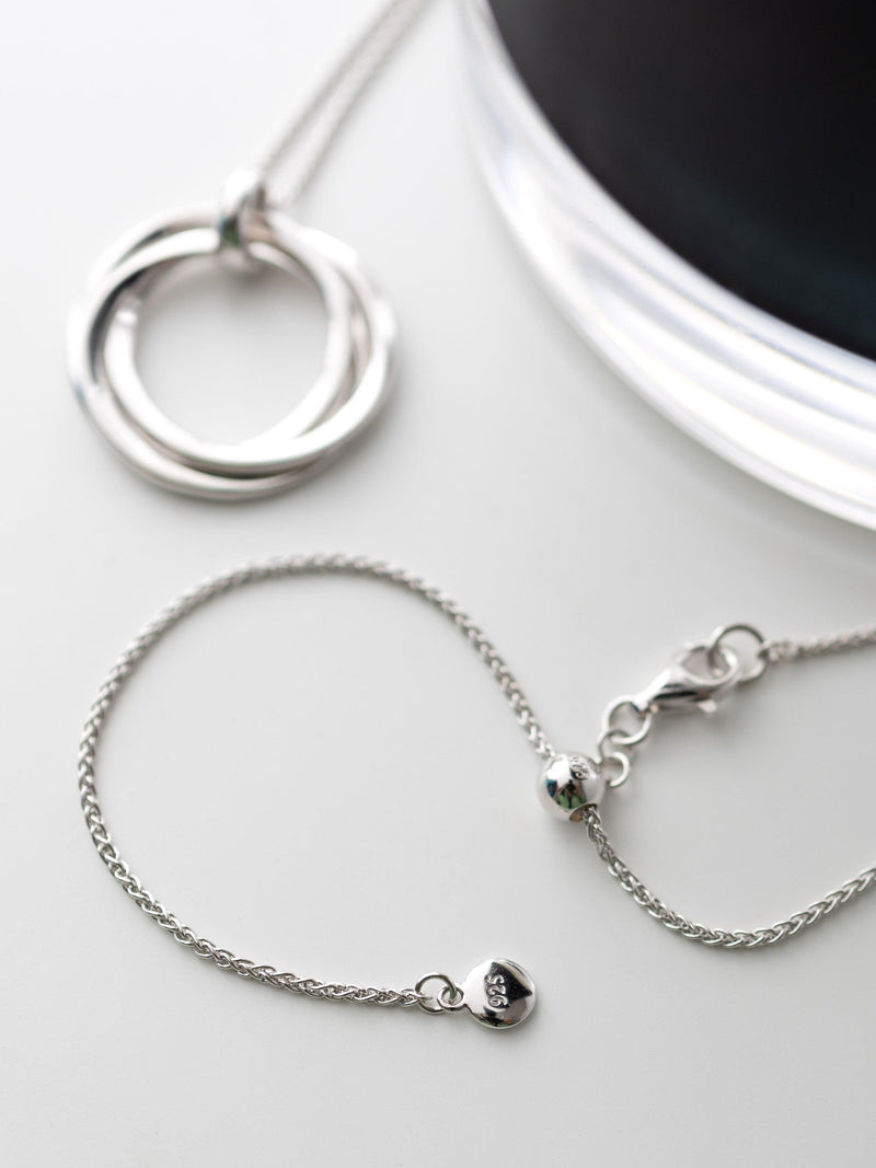 Kit Heath Bevel Trilogy silver pendant necklace 66cm, imported from the UK