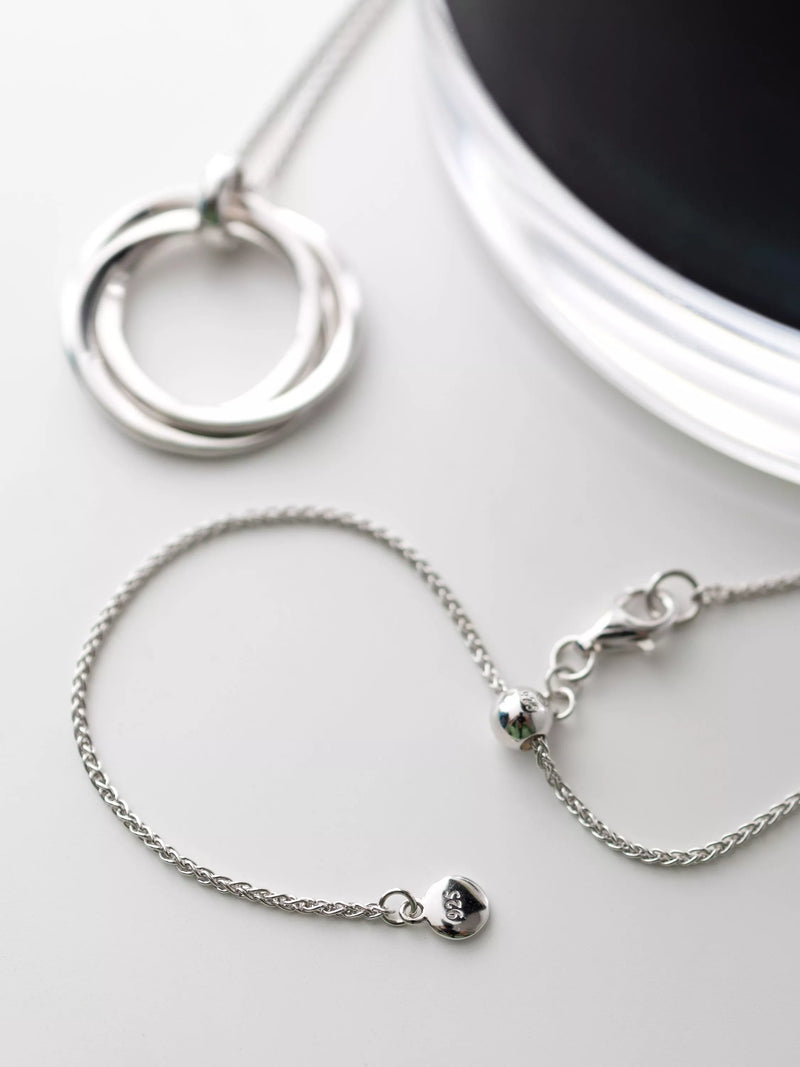 Kit Heath Bevel Trilogy silver pendant necklace 66cm, imported from the UK