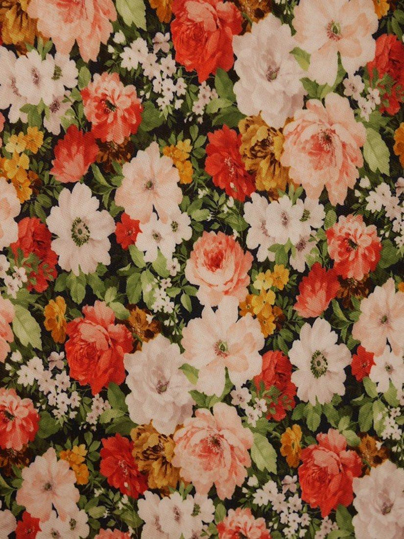 Montreux Fabrics autumnal florals jersey fabric multi - British product