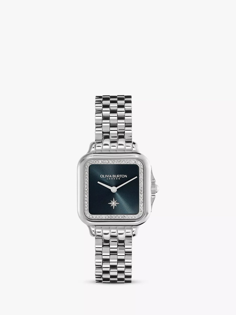 Olivia Burton Grosvenor Square Sunray Zifferblatt Kristall Armbanduhr