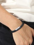 BOSS men's leather double braided bracelet (British brand)