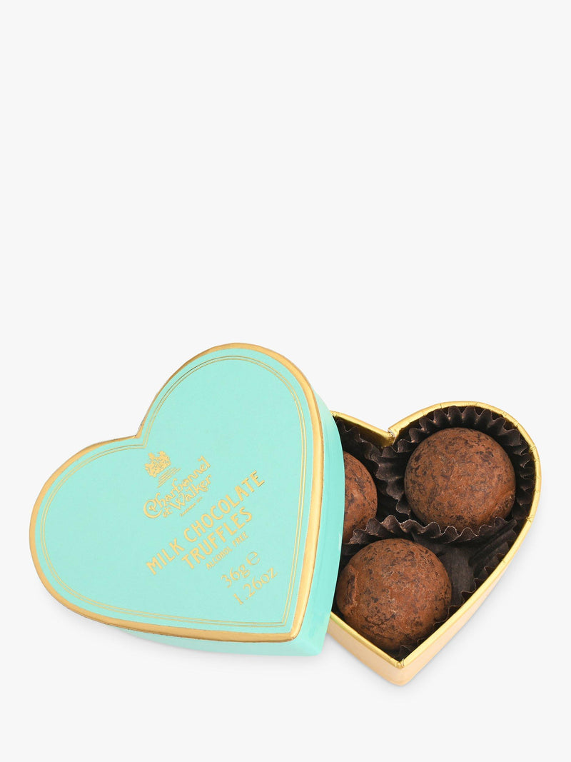 Charbonnel et Walker Mini Blue Heart milk chocolate truffles 34g - British product