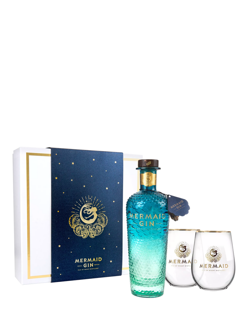 Isle of Wight Distillery Mermaid Gin Gift Set 70cl, UK version