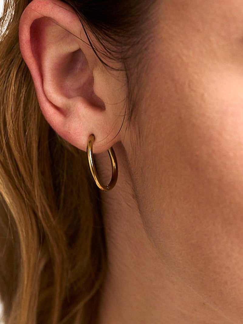 Orelia LUXE mid size gold hoop earrings, imported from the UK