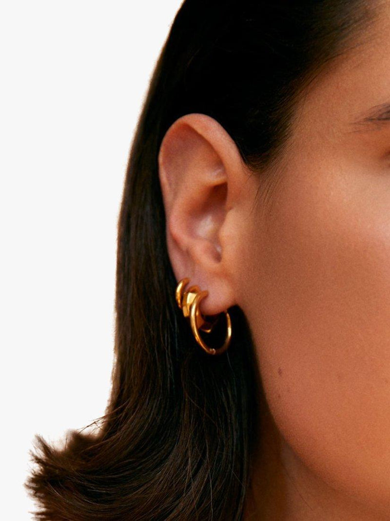 Orelia LUXE mid size gold hoop earrings, imported from the UK