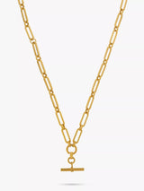 John Lewis Orelia LUXE Linear Link T-Bar Drop Chain Necklace, Gold, 45cm- Buy online at McGrocer