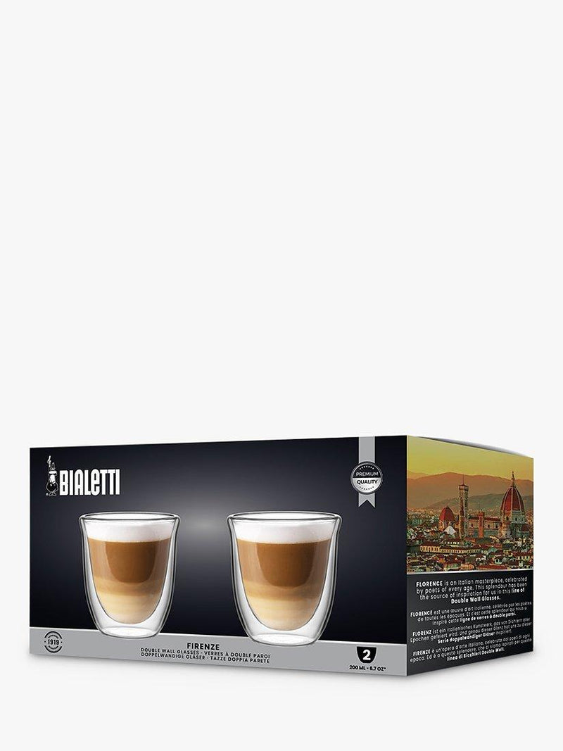 Bialetti double walled coffee glasses 200ml clear, imported from the UK