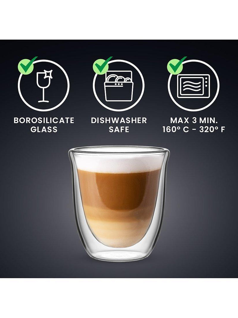 Bialetti double walled coffee glasses 200ml clear, imported from the UK